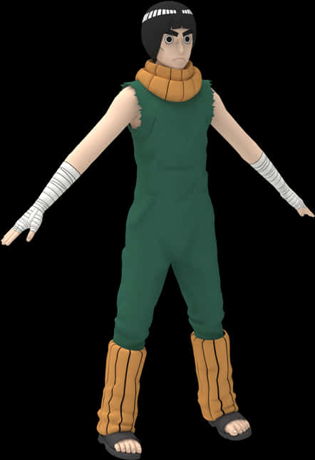 Rock Lee Anime Χαρακτήρας Πόζα Ταπετσαρία
