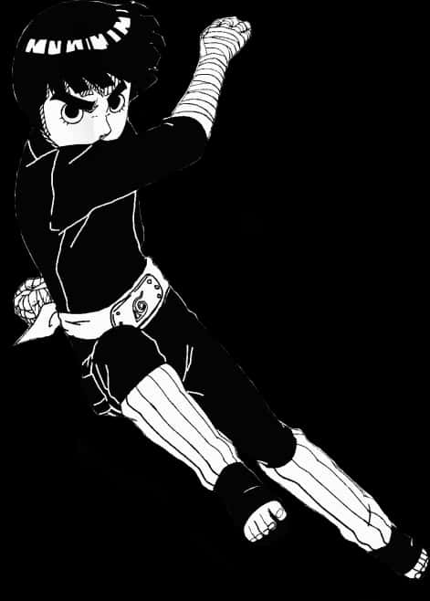 Rock Lee σε Δυναμική Πόζα Ταπετσαρία