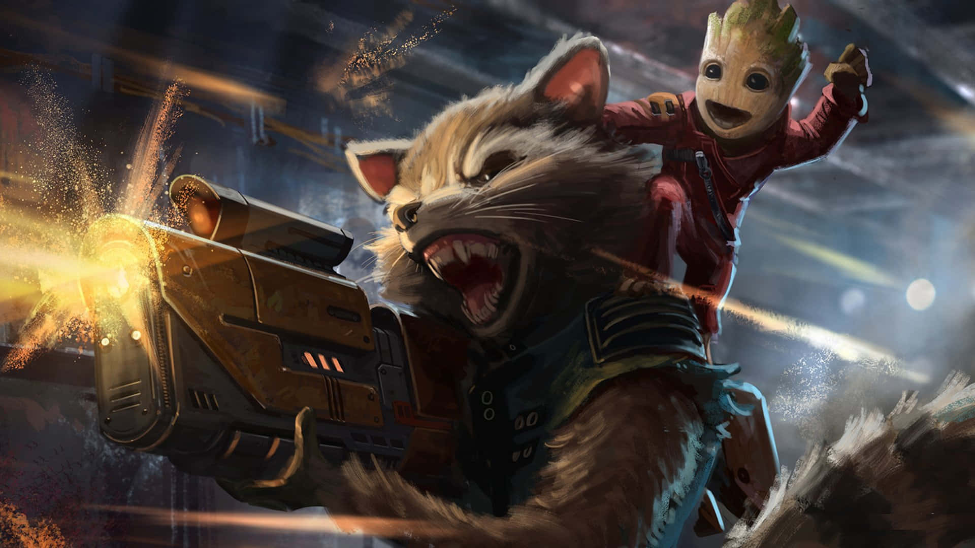 Αστεία Εικόνα Rocket Raccoon Φύλακες του Γαλαξία Ταπετσαρία