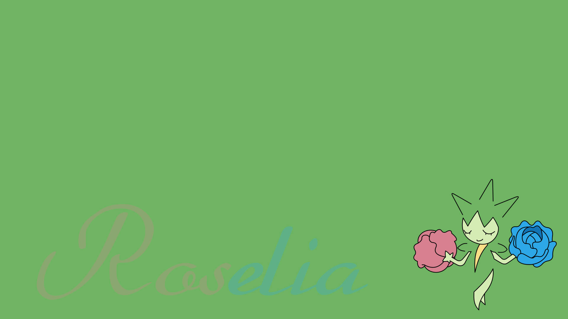 Roselia Πράσινο Φόντο Όνομα Ταπετσαρία