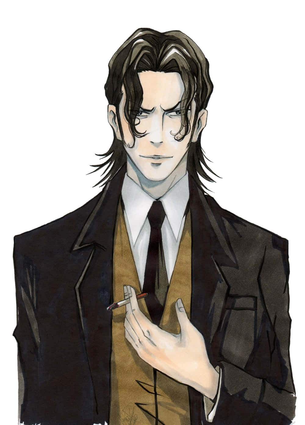 Sakuya Togane, ο αινιγματικός χαρακτήρας από το Psycho-Pass, σε μια σοβαρή πόζα. Ταπετσαρία