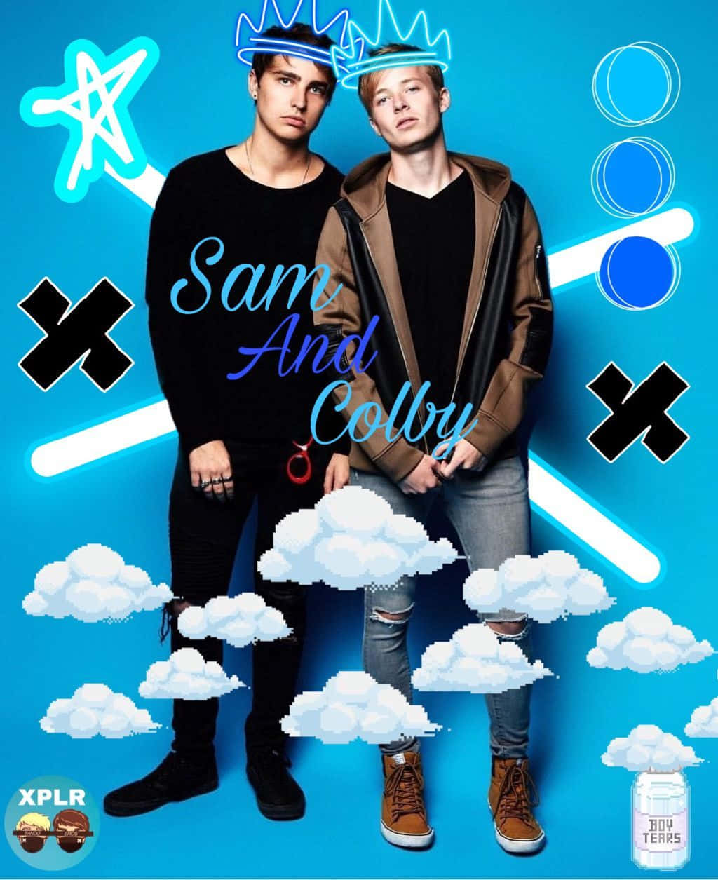 Sam And Colby Μπλε Σύννεφα Ταπετσαρία