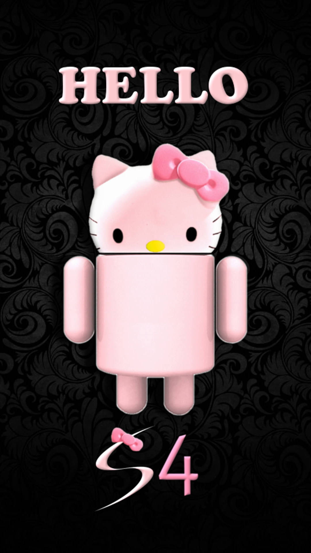 Samsung Galaxy S4 Μαύρο Hello Kitty Ταπετσαρία