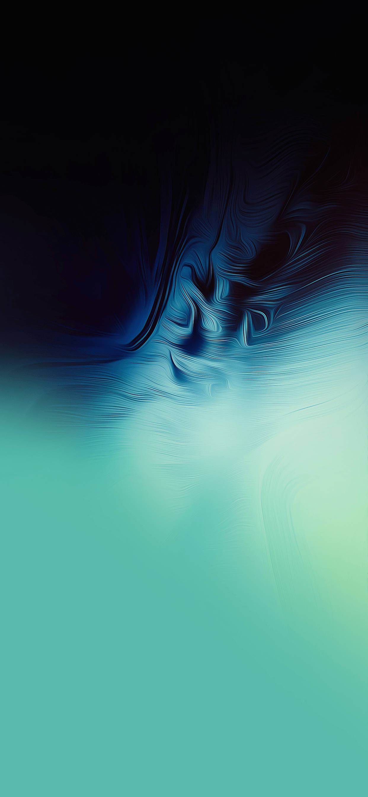 Samsung Mobile Teal And Black Waves Ταπετσαρία