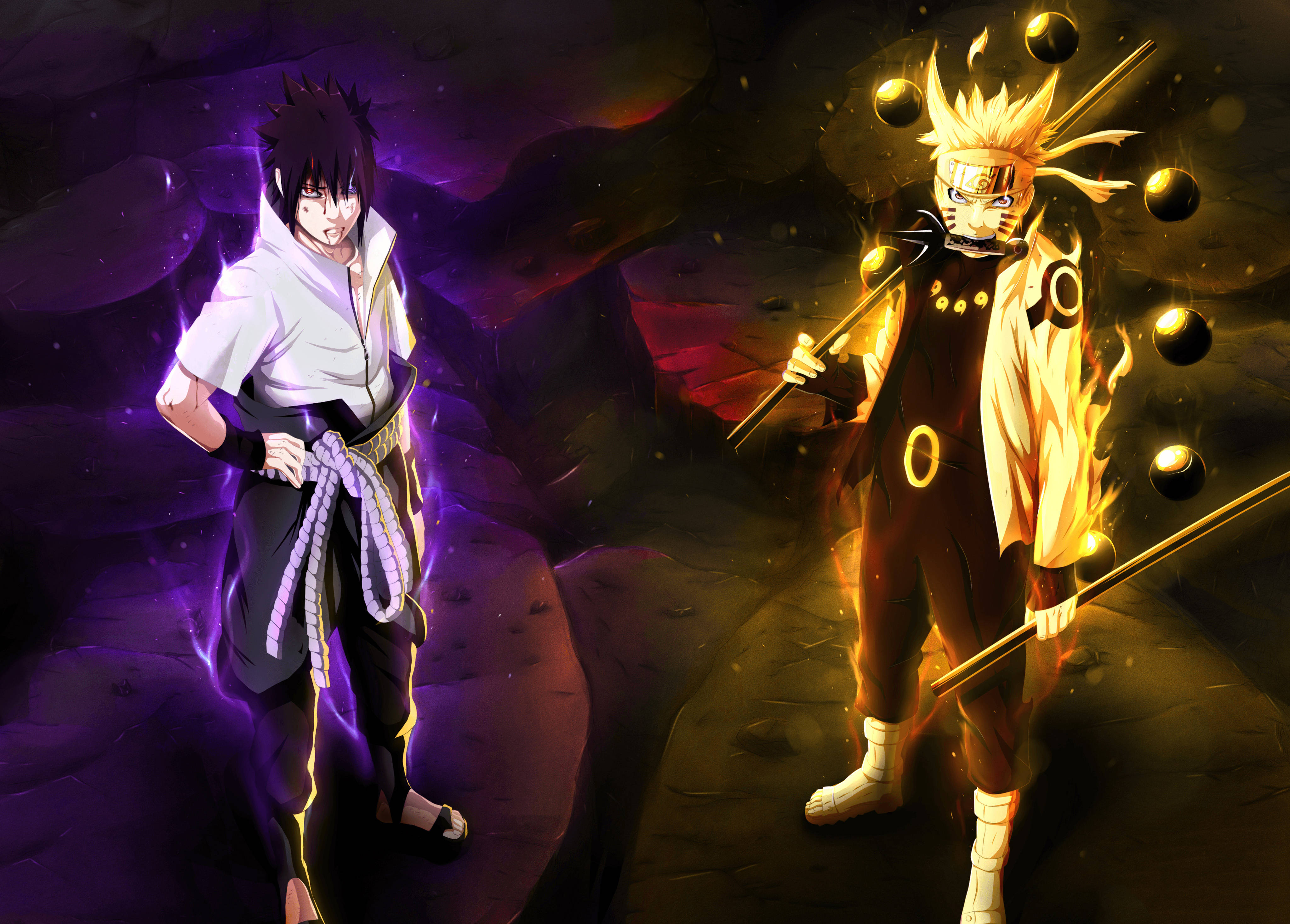 Sasuke και Naruto 4K Aura Ταπετσαρία
