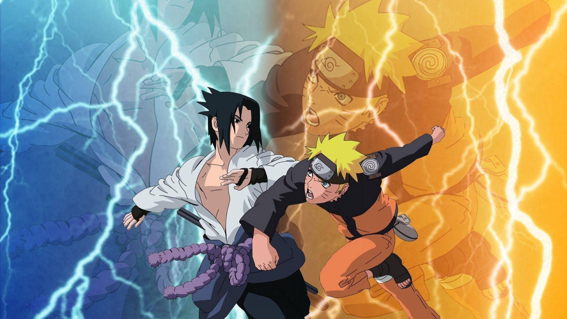 Εικονογράφηση Sasuke εναντίον Naruto για φορητό υπολογιστή Ταπετσαρία