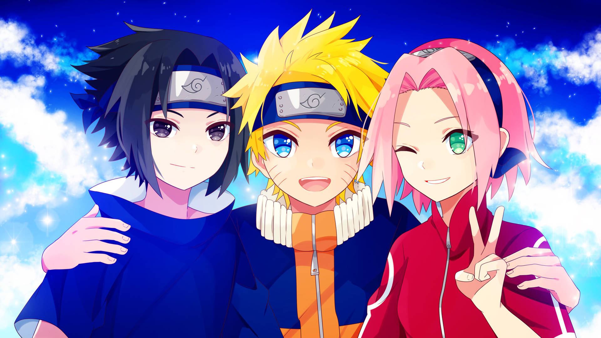 Sasuke, Naruto και Sakura 4K — Naruto Ταπετσαρία