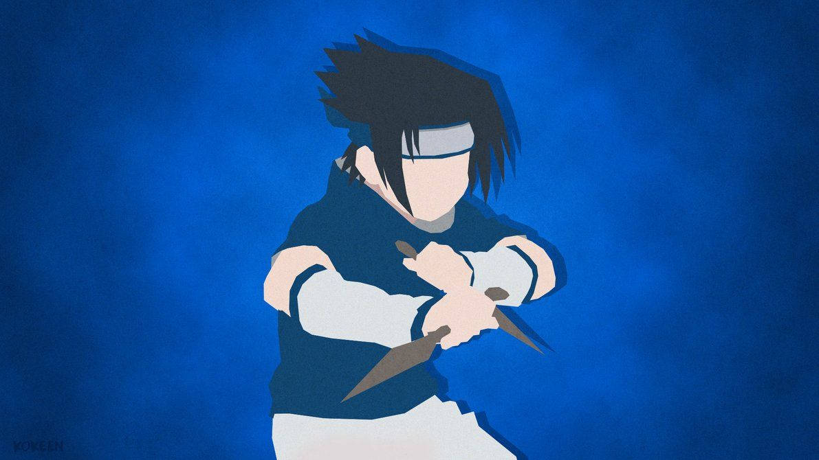 Sasuke Uchiha σε έργο τέχνης βασιλικού μπλε Ταπετσαρία