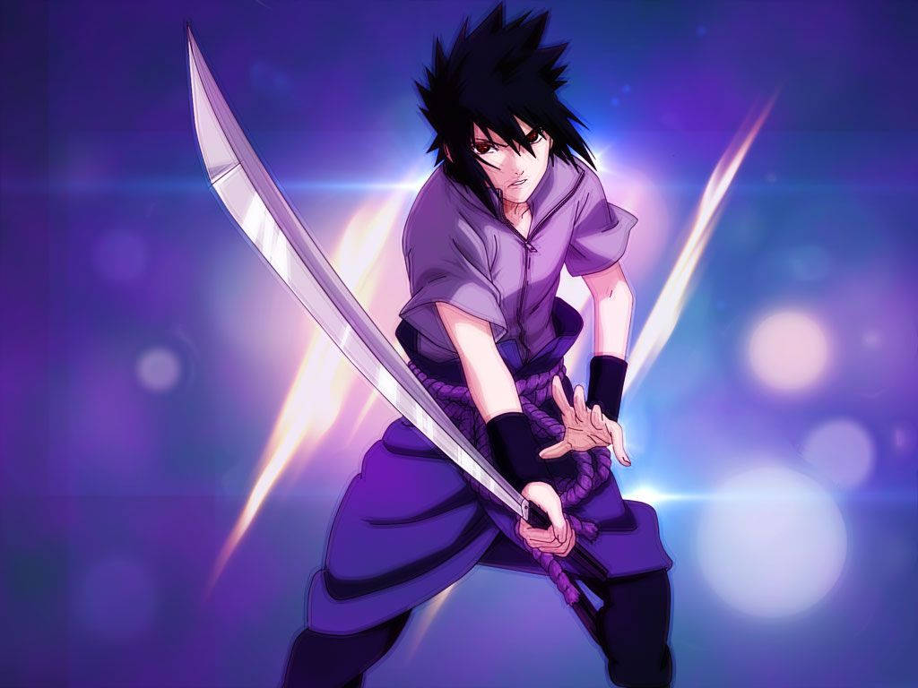 Ο Sasuke Uchiha κρατάει το Σπαθί του Kusanagi Ταπετσαρία