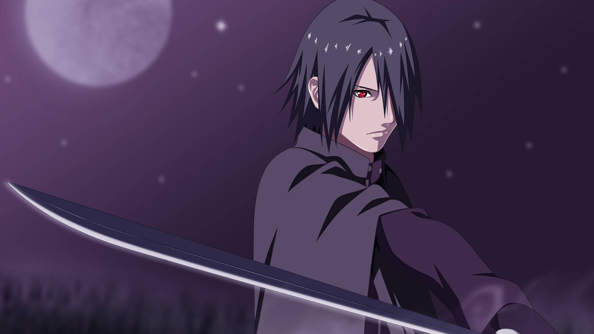 Sasuke Uchiha, έτοιμος για μάχη με το Ninja Blade του. Ταπετσαρία