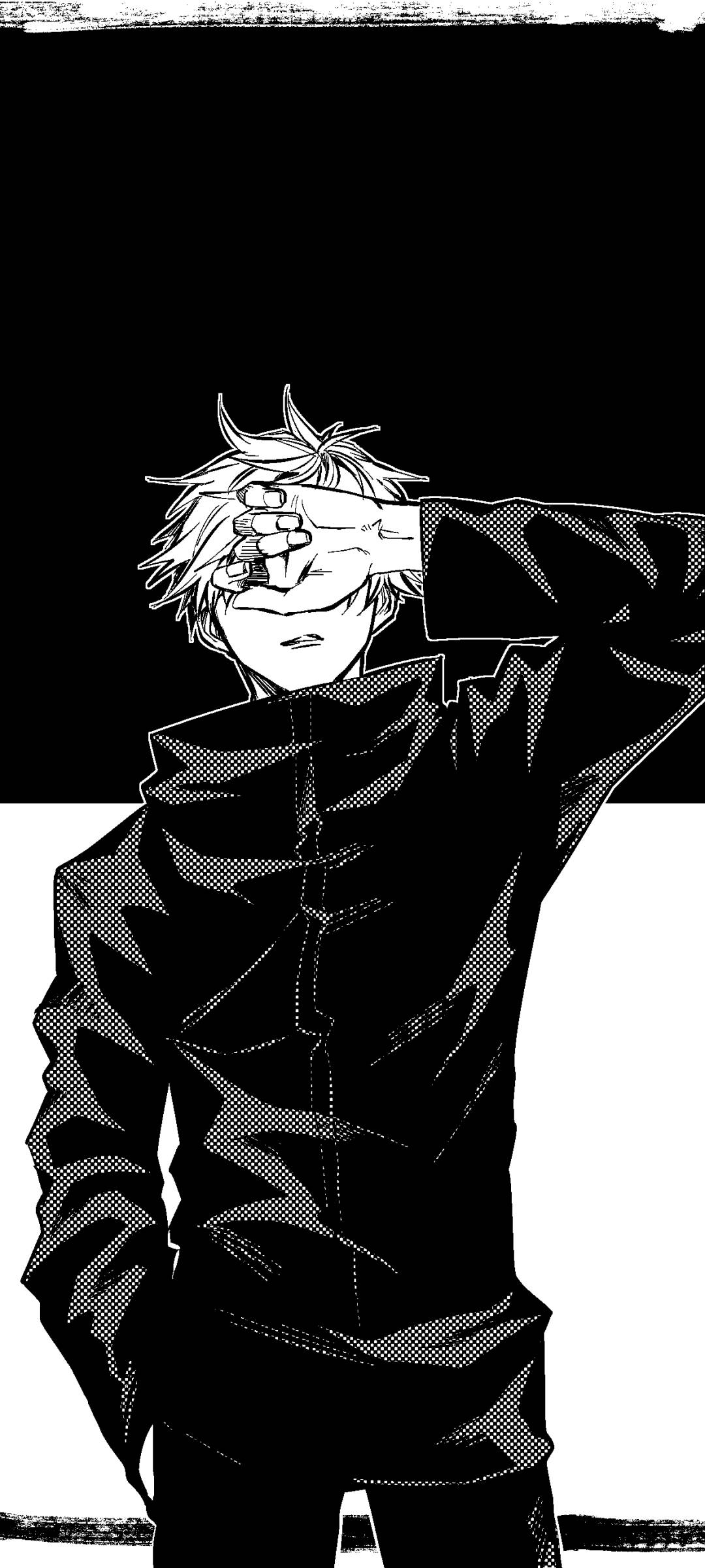 Satoru Gojo Μονόχρωμη Τέχνη Jujutsu Kaisen Τηλέφωνο Ταπετσαρία