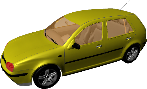 Κίτρινο Sedan 3D Μοντέλο Ταπετσαρία