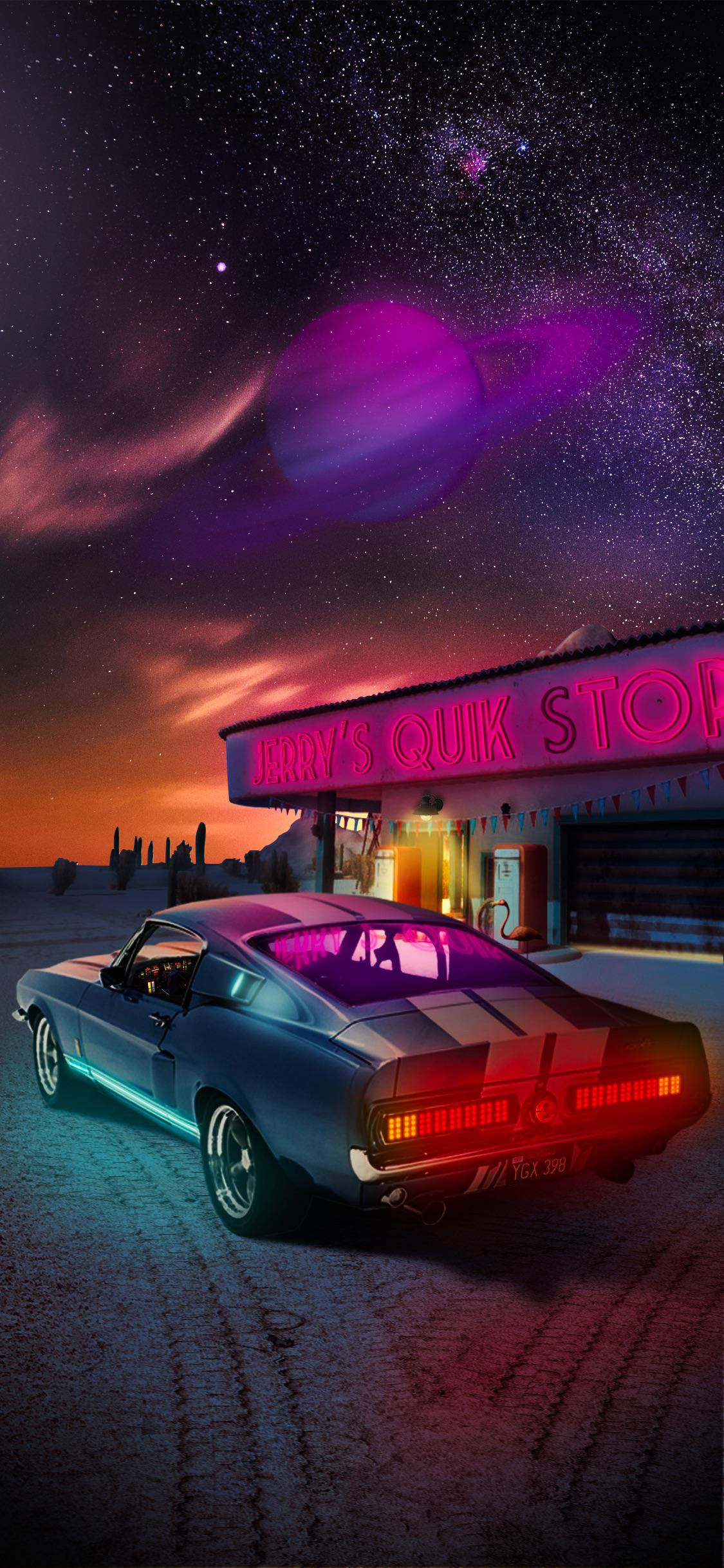 Μπλε Shelby Mustang Αυτοκίνητο iPhone Ταπετσαρία