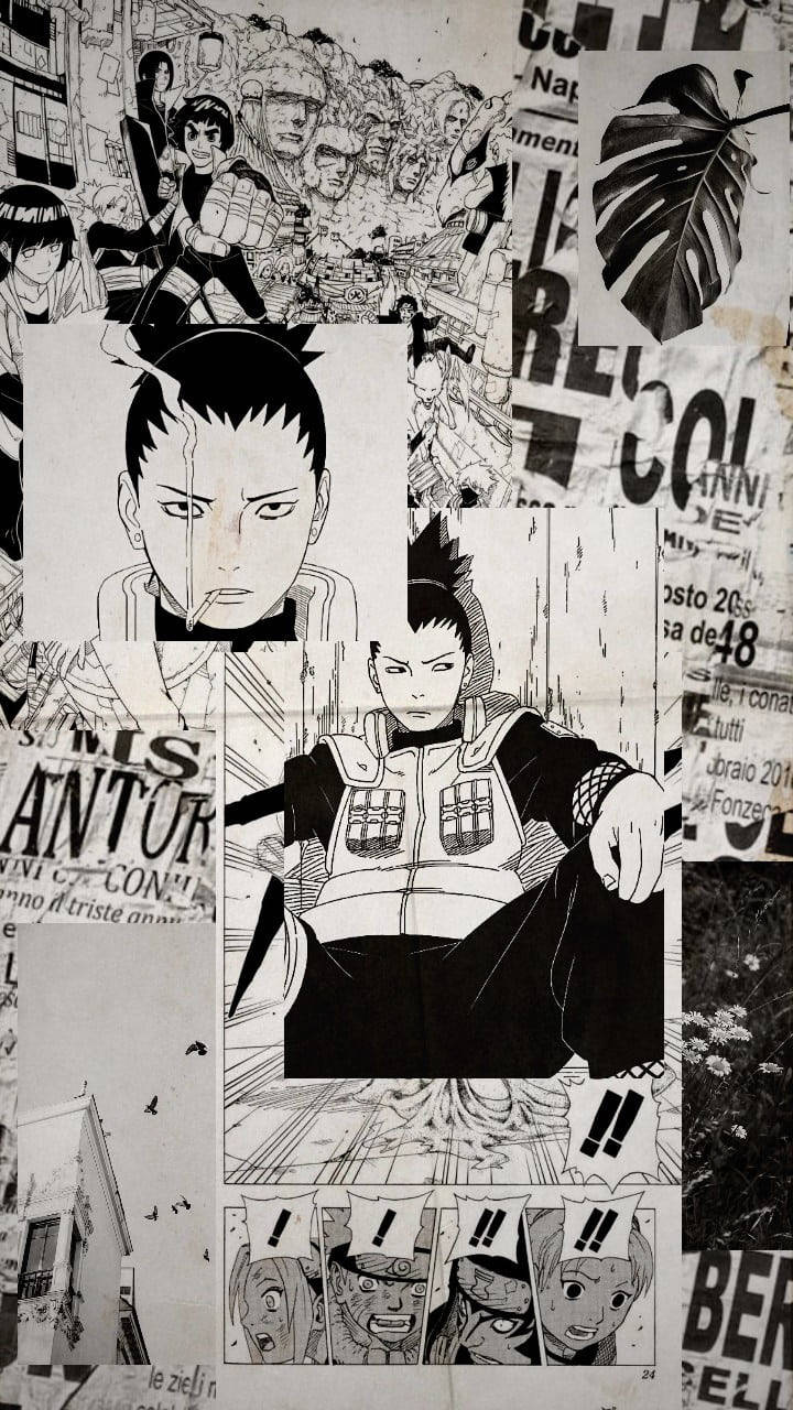 Shikamaru Naruto Anime Ασπρόμαυρο iPhone Ταπετσαρία