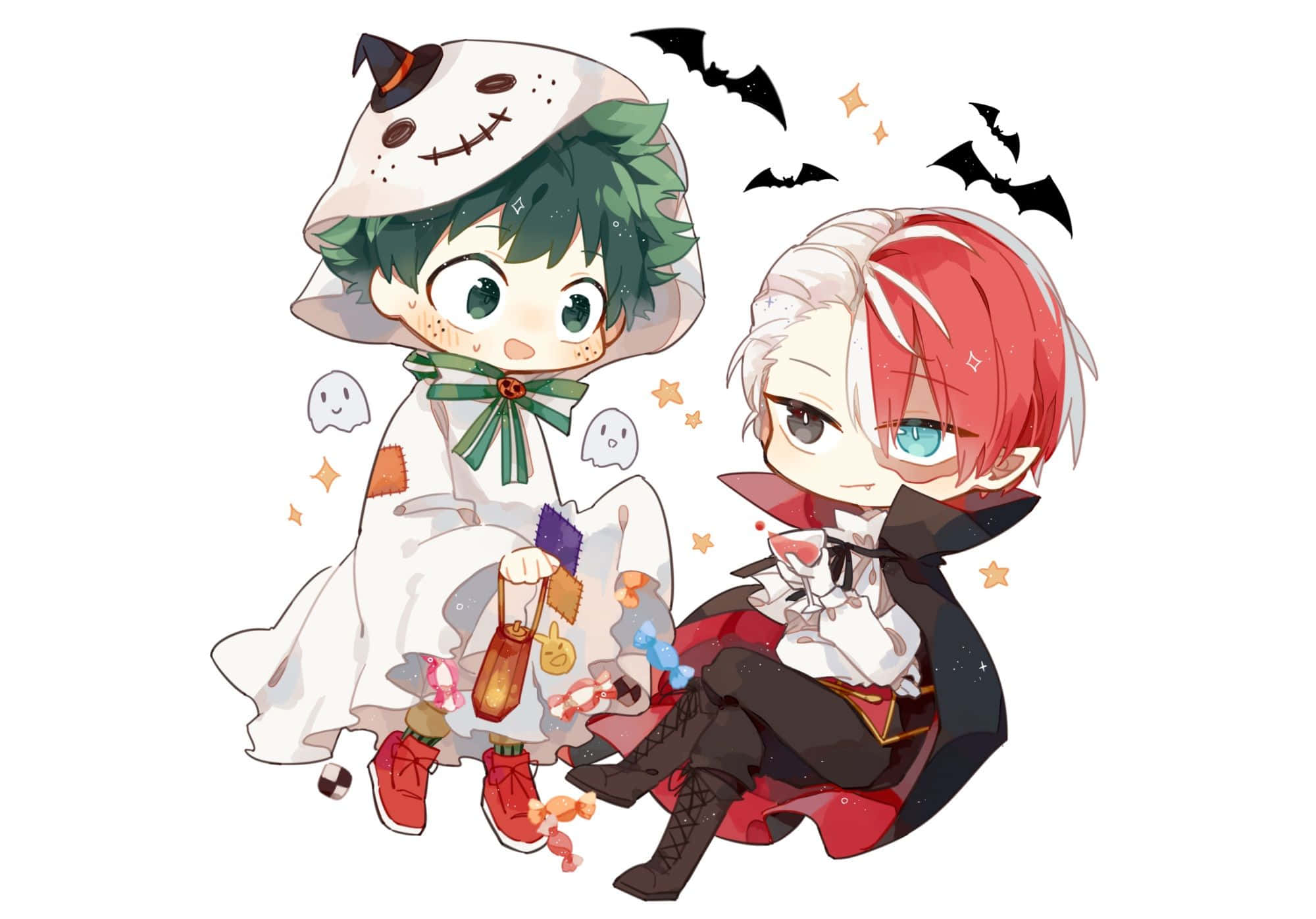 Shoto Todoroki και Izuku Midoriya My Hero Academia Halloween Ταπετσαρία