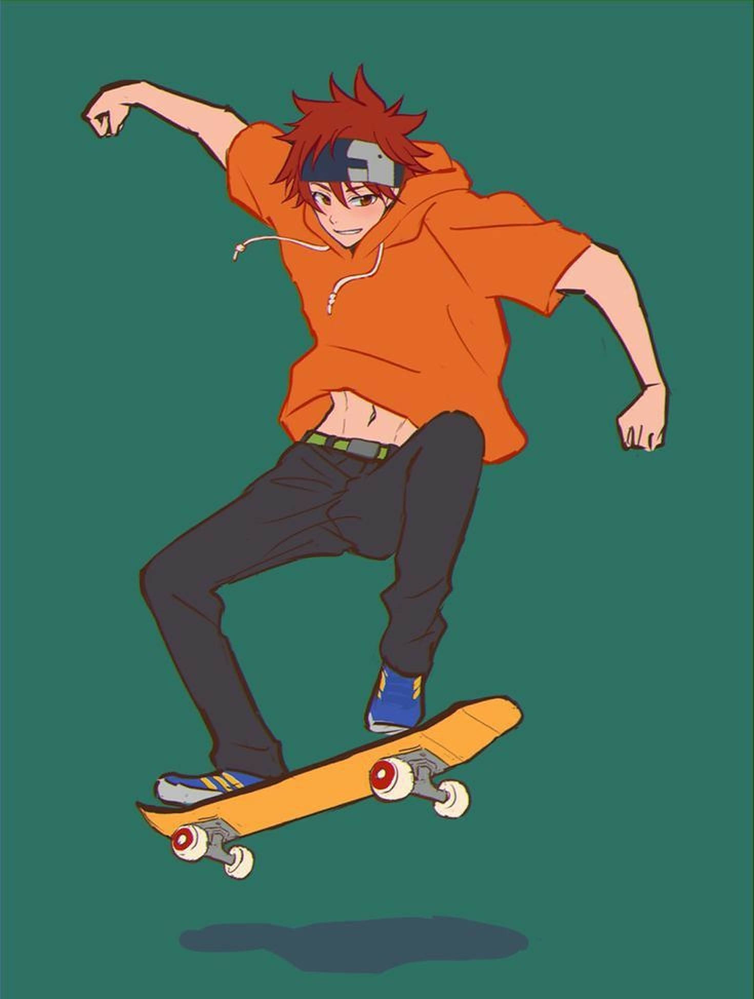 Αφίσα Skate Boy Αισθητική Πράσινη Ταπετσαρία