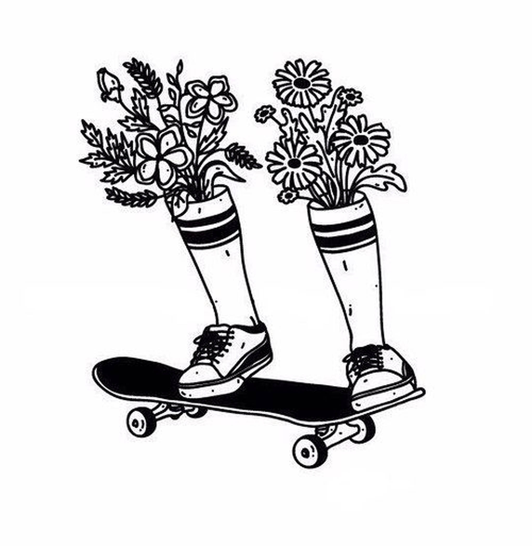 Αισθητικό Σκίτσο Skater Boy Ταπετσαρία