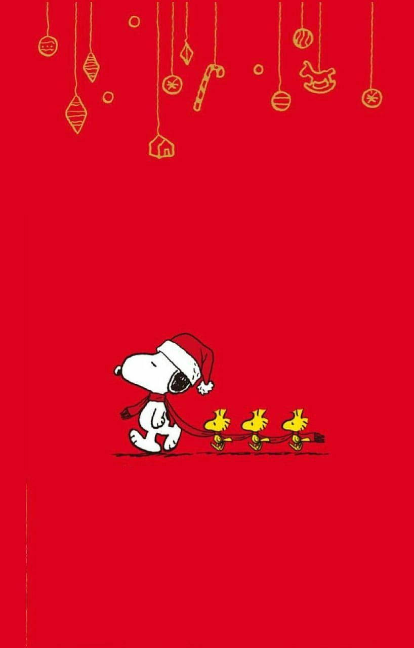 Snoopy Χριστουγεννιάτικο Κόκκινο Κασκόλ Ταπετσαρία