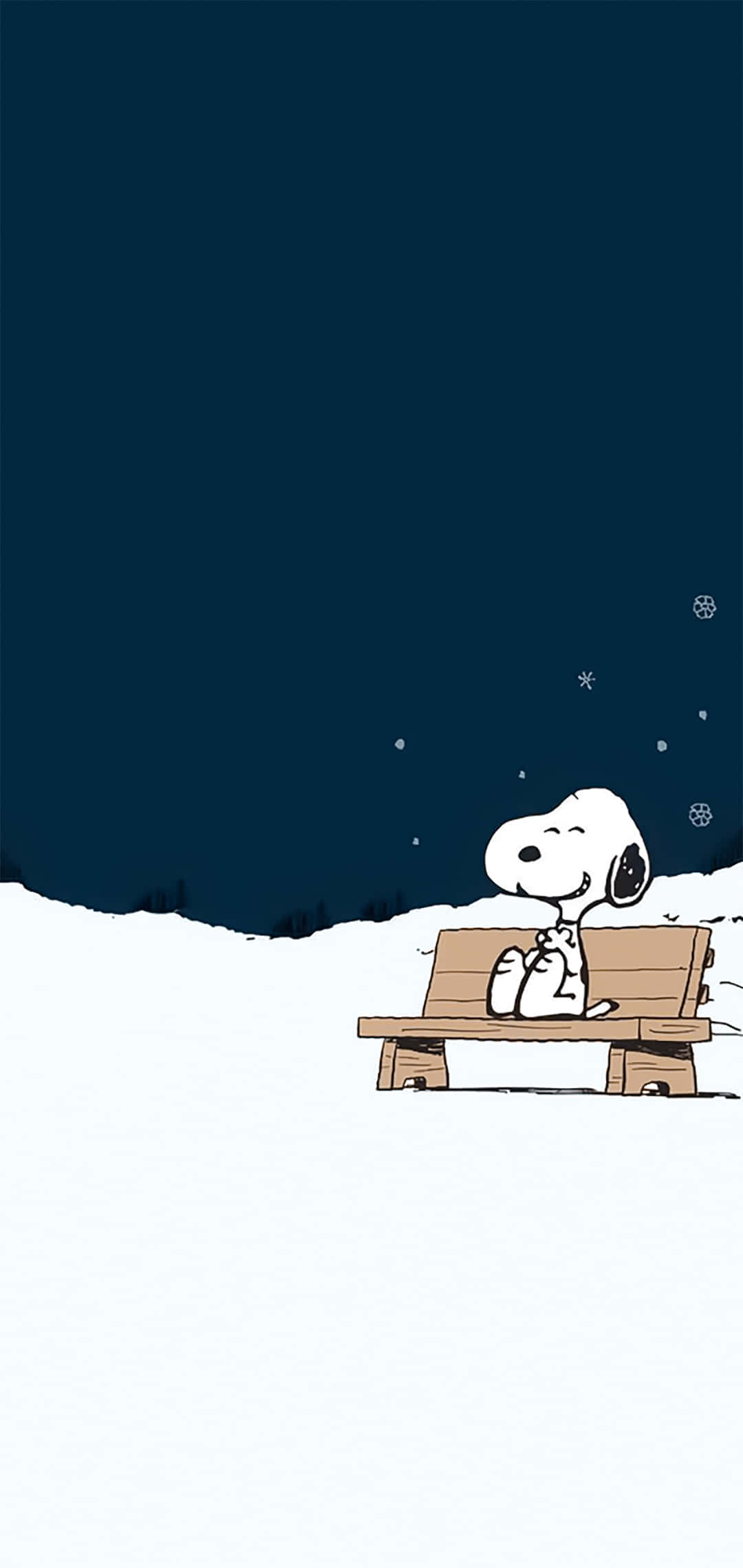 Snoopy Σε Παγκάκι Peanuts Χριστούγεννα Ταπετσαρία