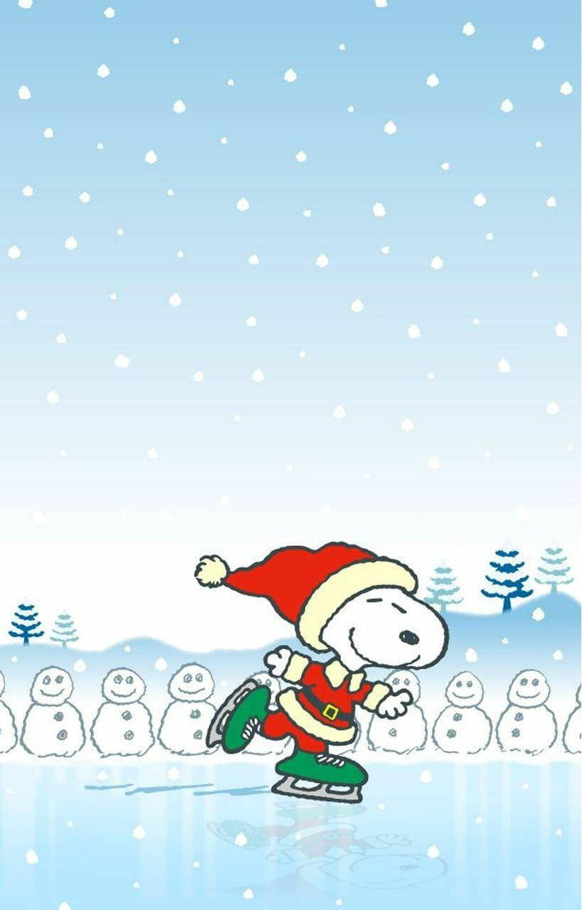 Snoopy Χριστουγεννιάτικο Πατινάζ στον Πάγο Ταπετσαρία