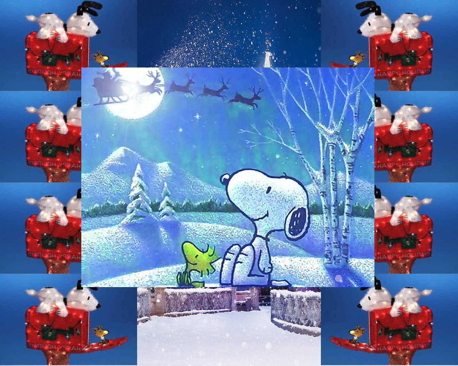 Snoopy Χριστούγεννα Woodstock Άγιος Βασίλης Ταπετσαρία