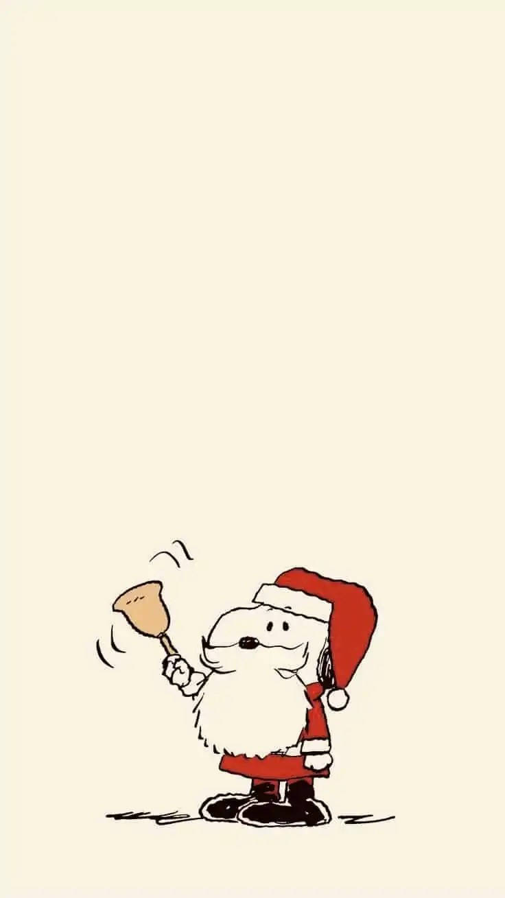 Snoopy ως Άγιος Βασίλης Χριστούγεννα iPhone Ταπετσαρία
