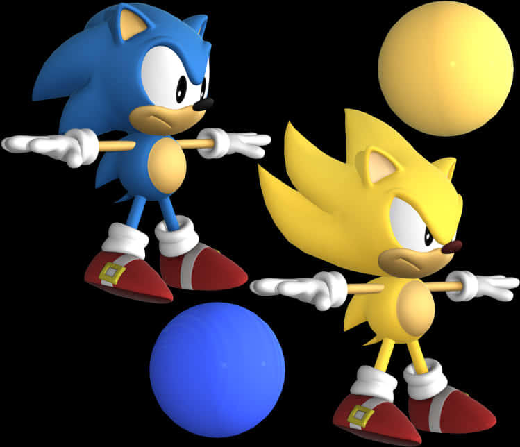 Sonic και Super Sonic σε πόζες Ταπετσαρία