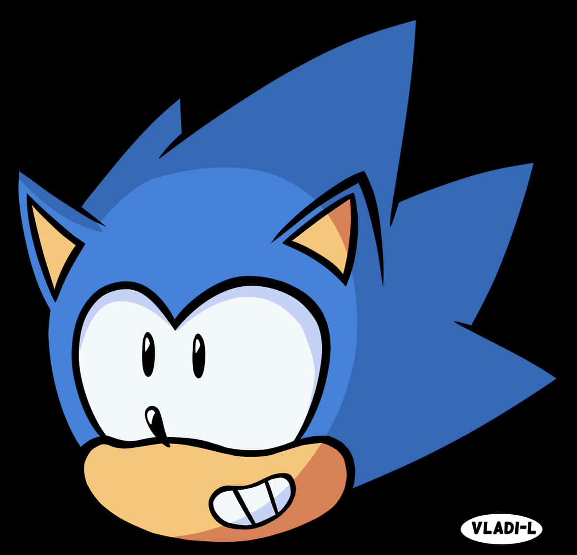 Sonic Κοντινό Πορτρέτο Στυλ Κινουμένων Σχεδίων Ταπετσαρία