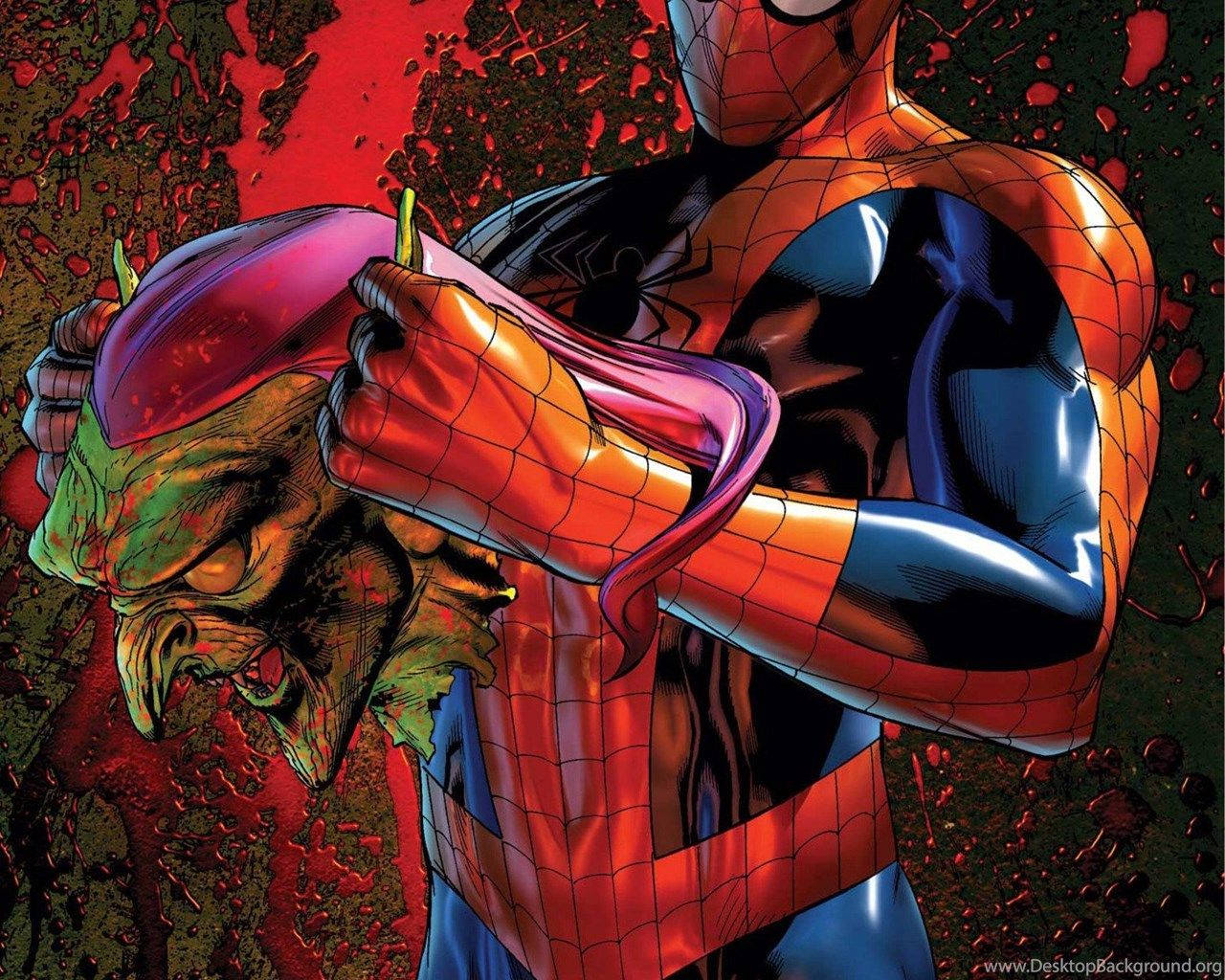 Ο Spider-Man φορά τη Μάσκα του Green Goblin στη Μάχη Ταπετσαρία