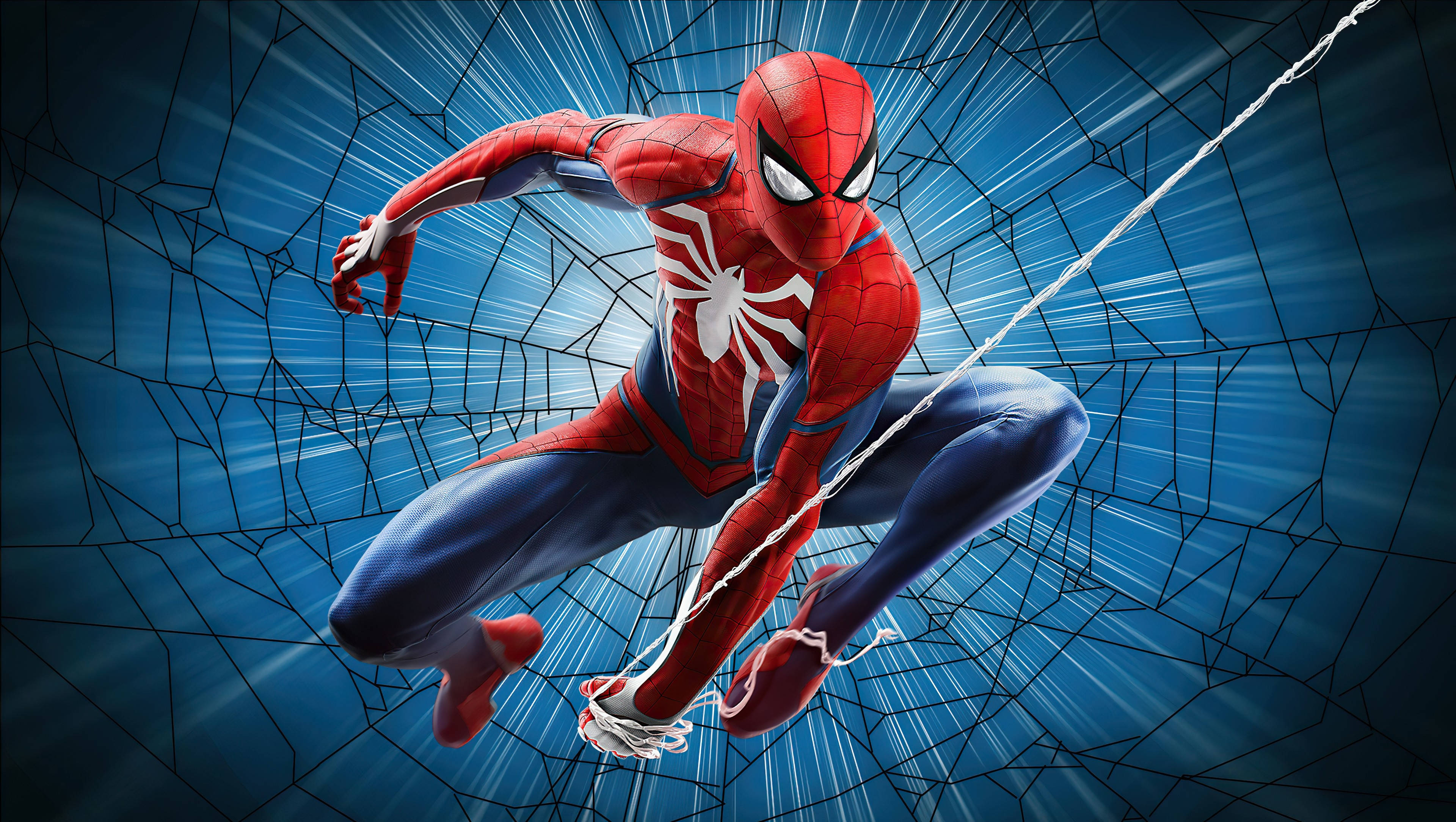 Spider Man Ps4 Μπλε Επιφάνεια Εργασίας Ταπετσαρία