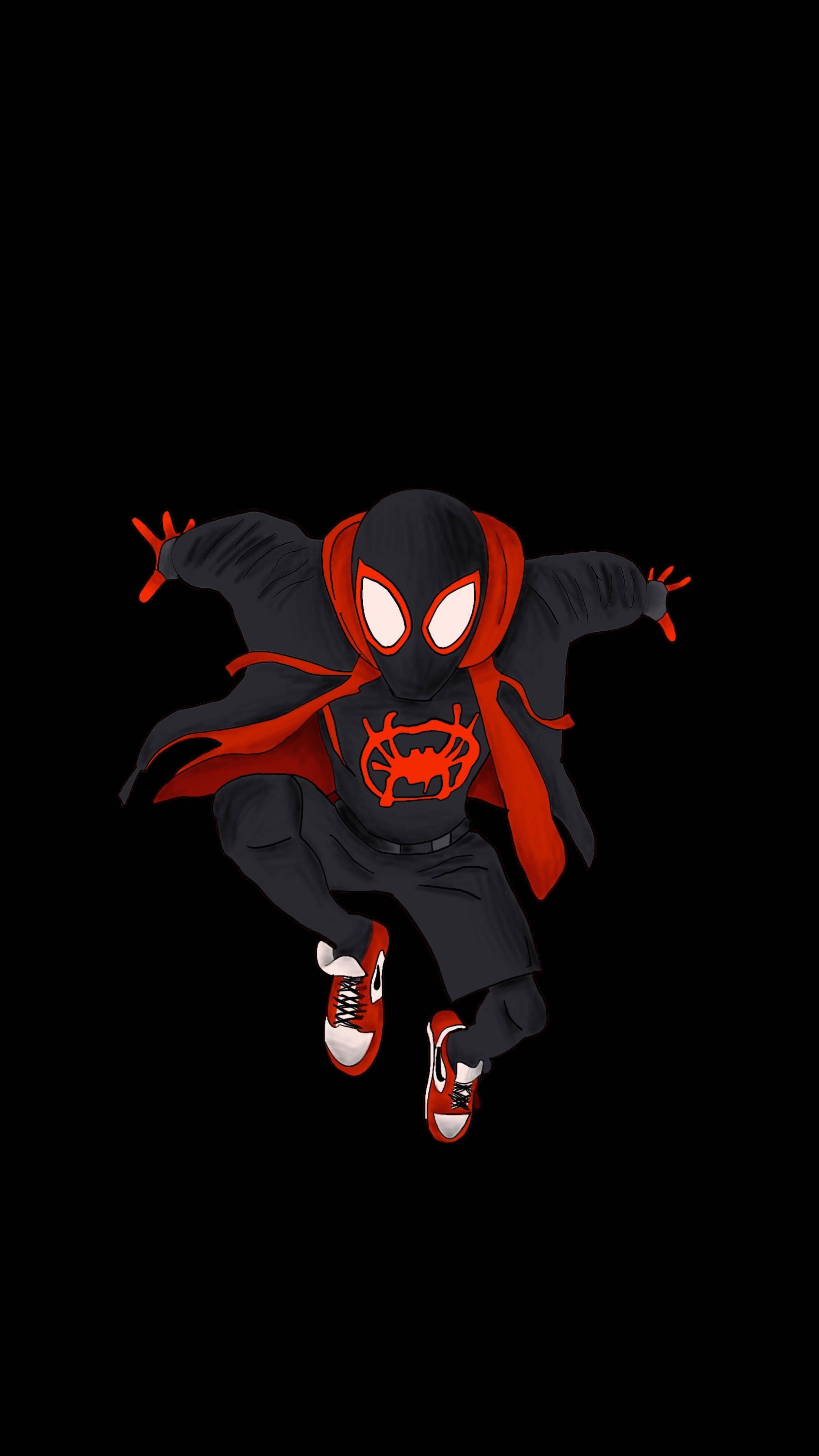 Μαύρος Spiderman σε Μαύρο Amoled Ταπετσαρία
