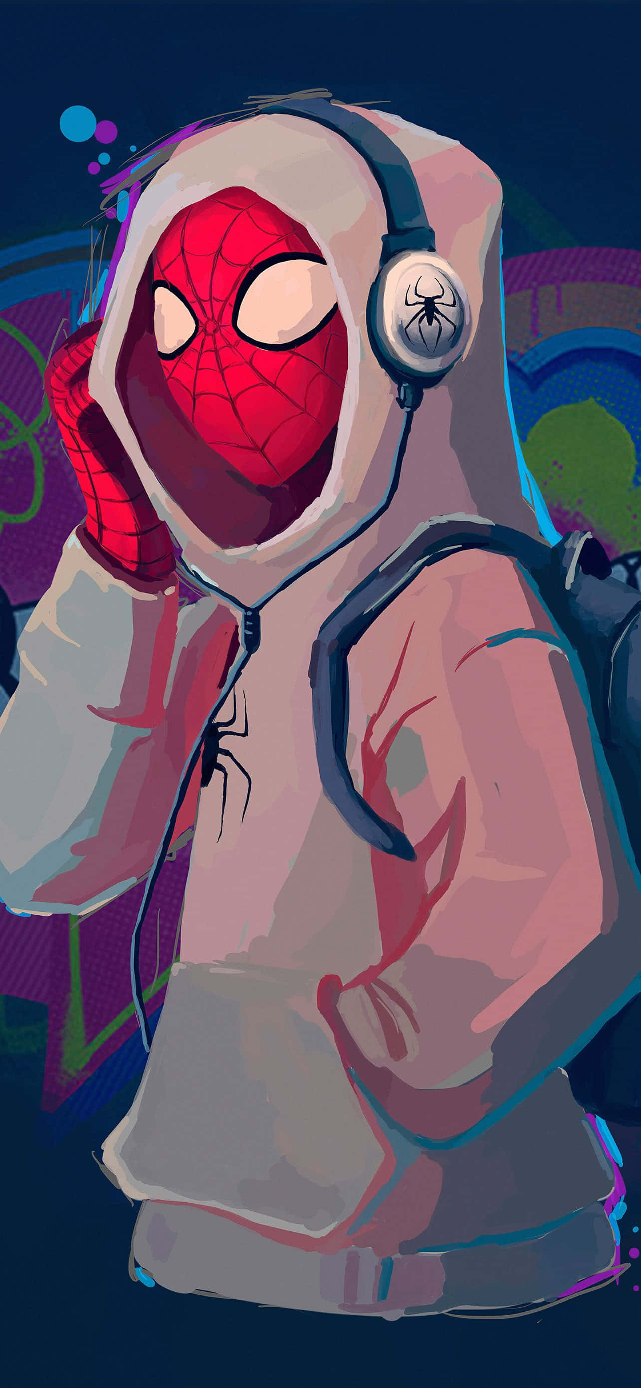 Spiderman PFP Ακούγοντας Μουσική Ταπετσαρία