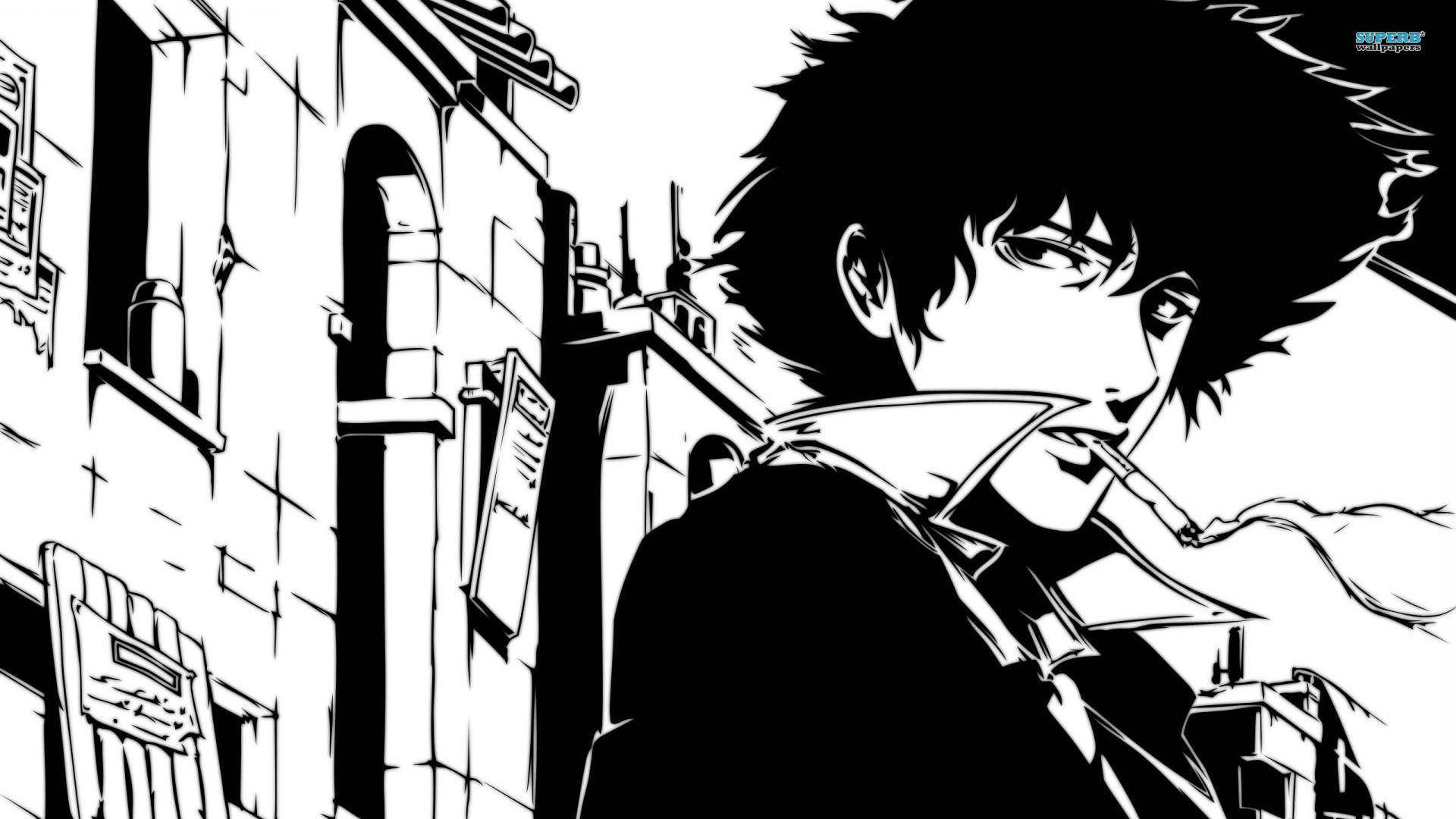 Spike Spiegel Ασπρόμαυρο Anime Ταπετσαρία