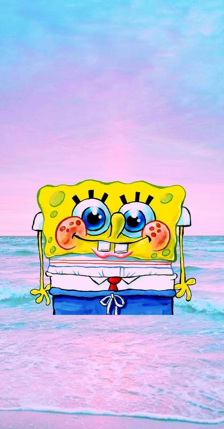 Ροζ Αισθητική Spongebob για iPhone Ταπετσαρία