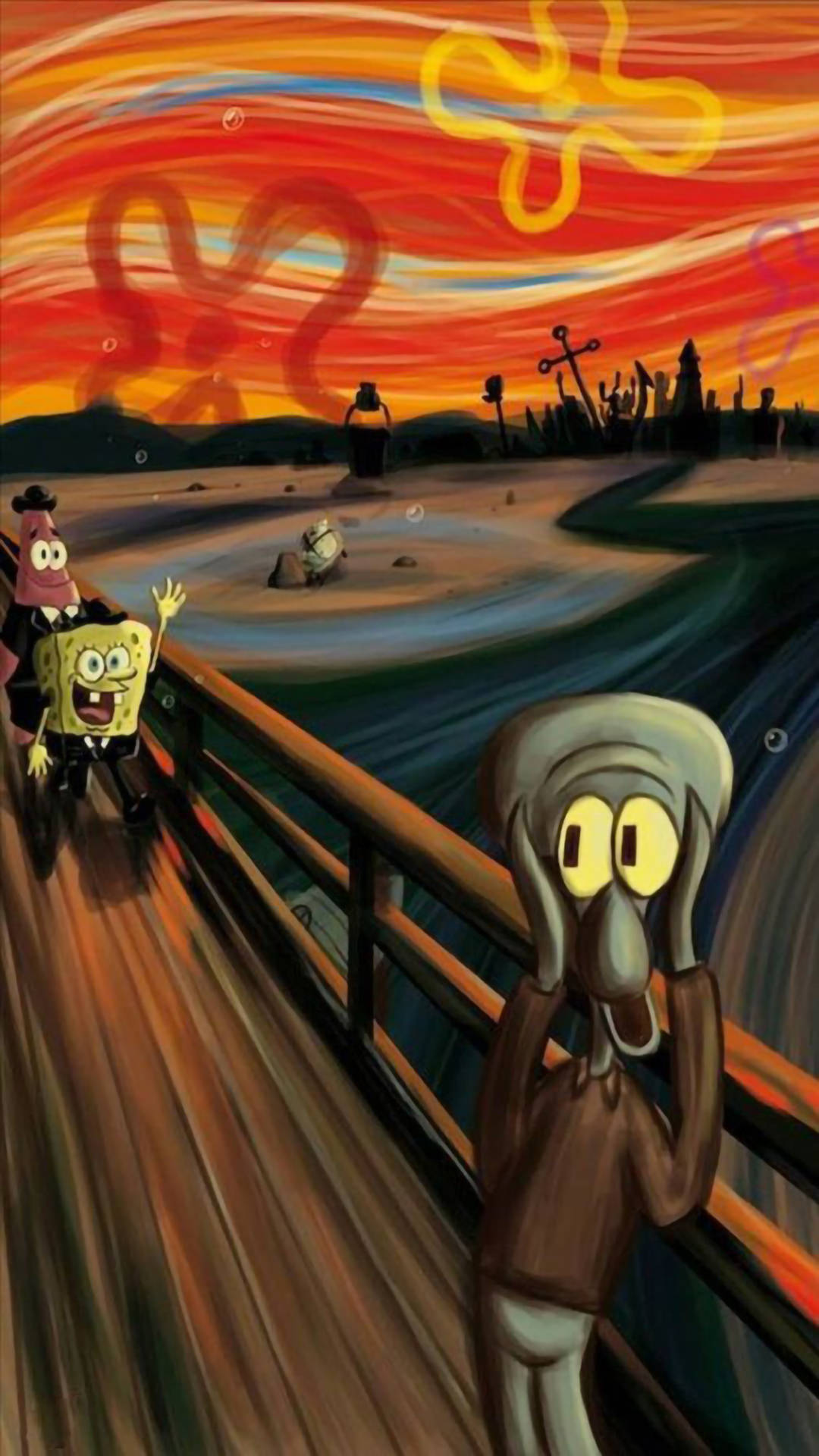 Αστεία Αισθητική Κραυγής του Squidward Ταπετσαρία