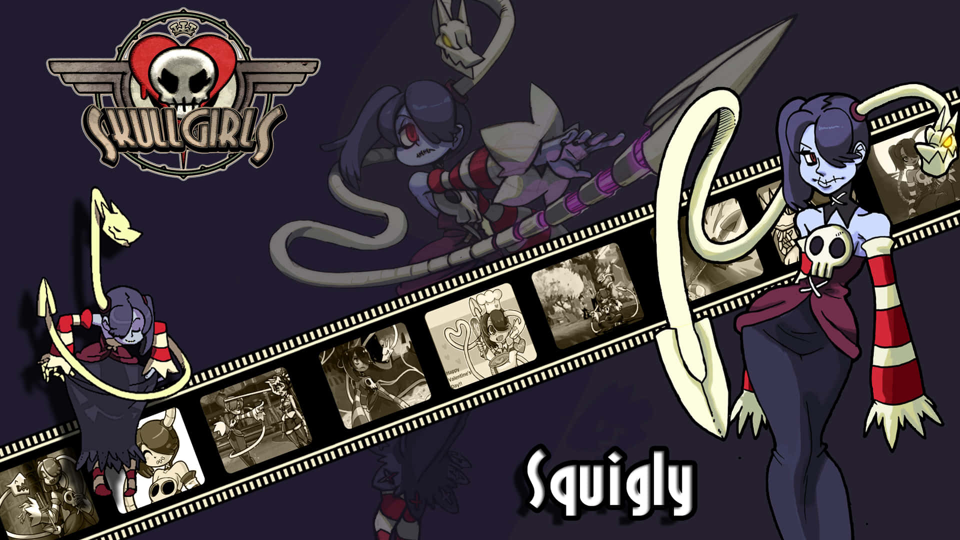 Squigly από Skullgirls σε φιλμ ταινίας Ταπετσαρία