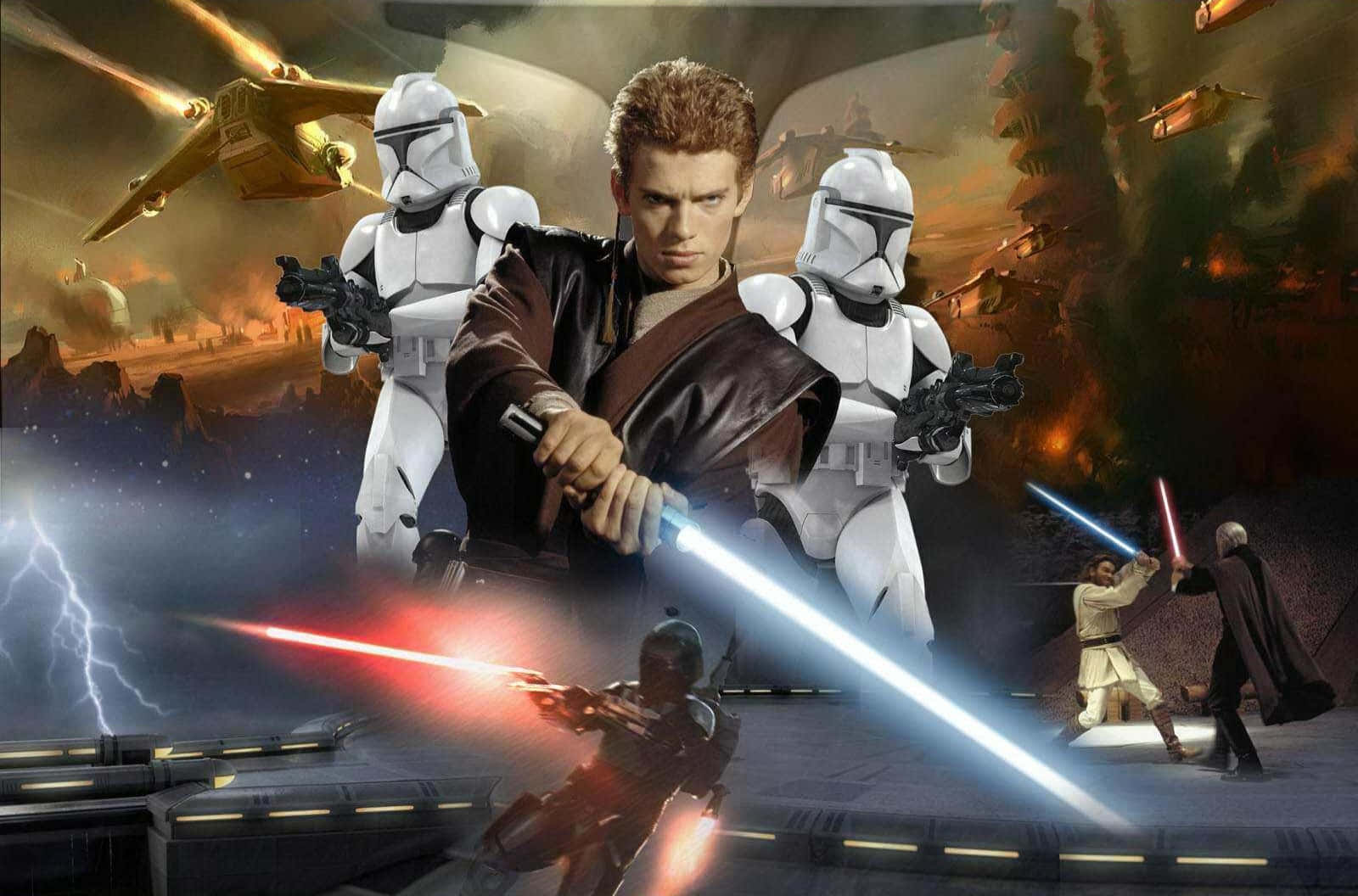 Κολάζ Τριλογίας Πρίκουελ του Star Wars Ταπετσαρία