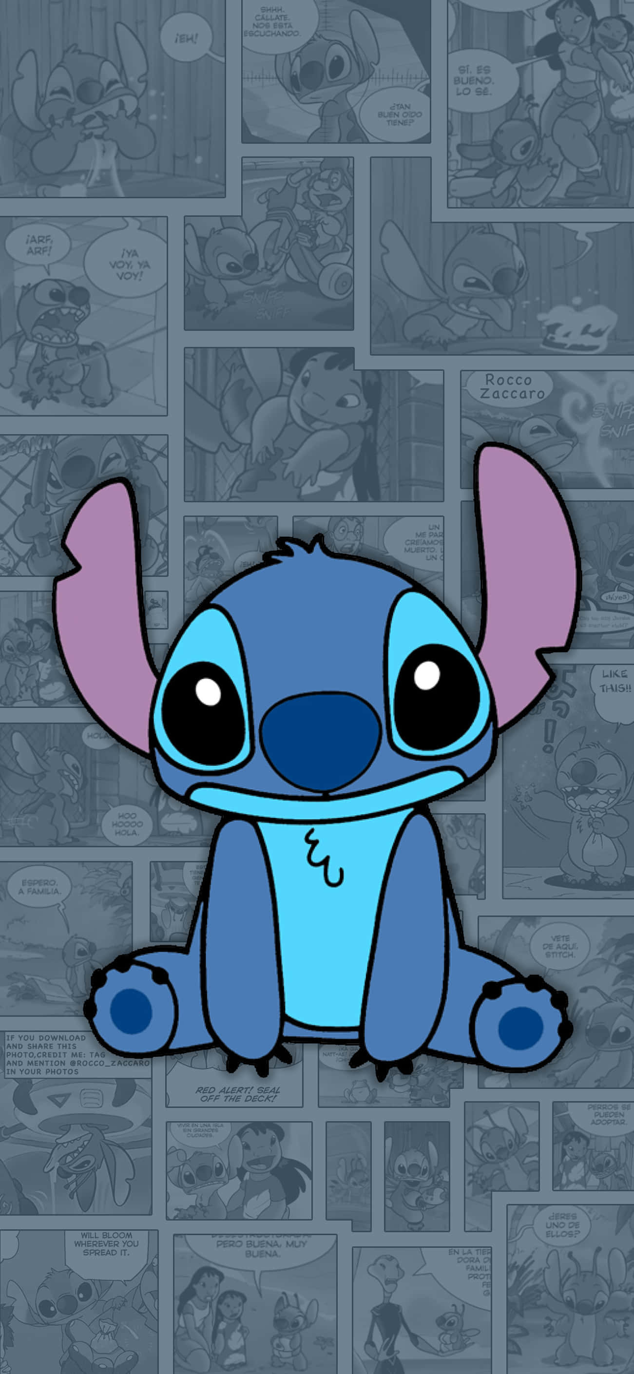 Ο Stitch στον Παράδεισο - Συναρπαστικό τοπίο με τον Stitch να απολαμβάνει τη θέα σε μια όμορφη παραλία κατά το ηλιοβασίλεμα. Ταπετσαρία