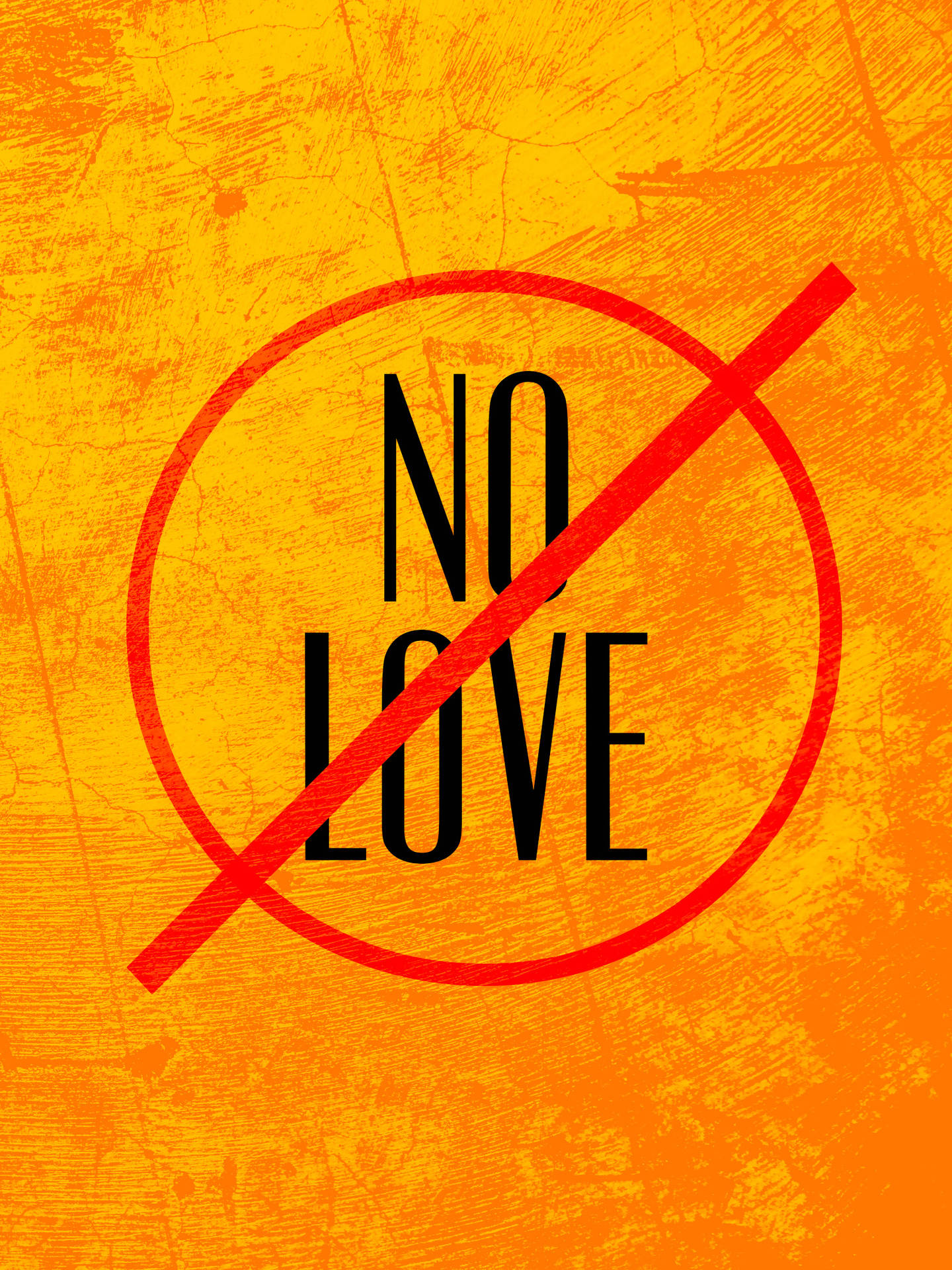 Stylized No Love Σήμανση — Αγάπη Ταπετσαρία