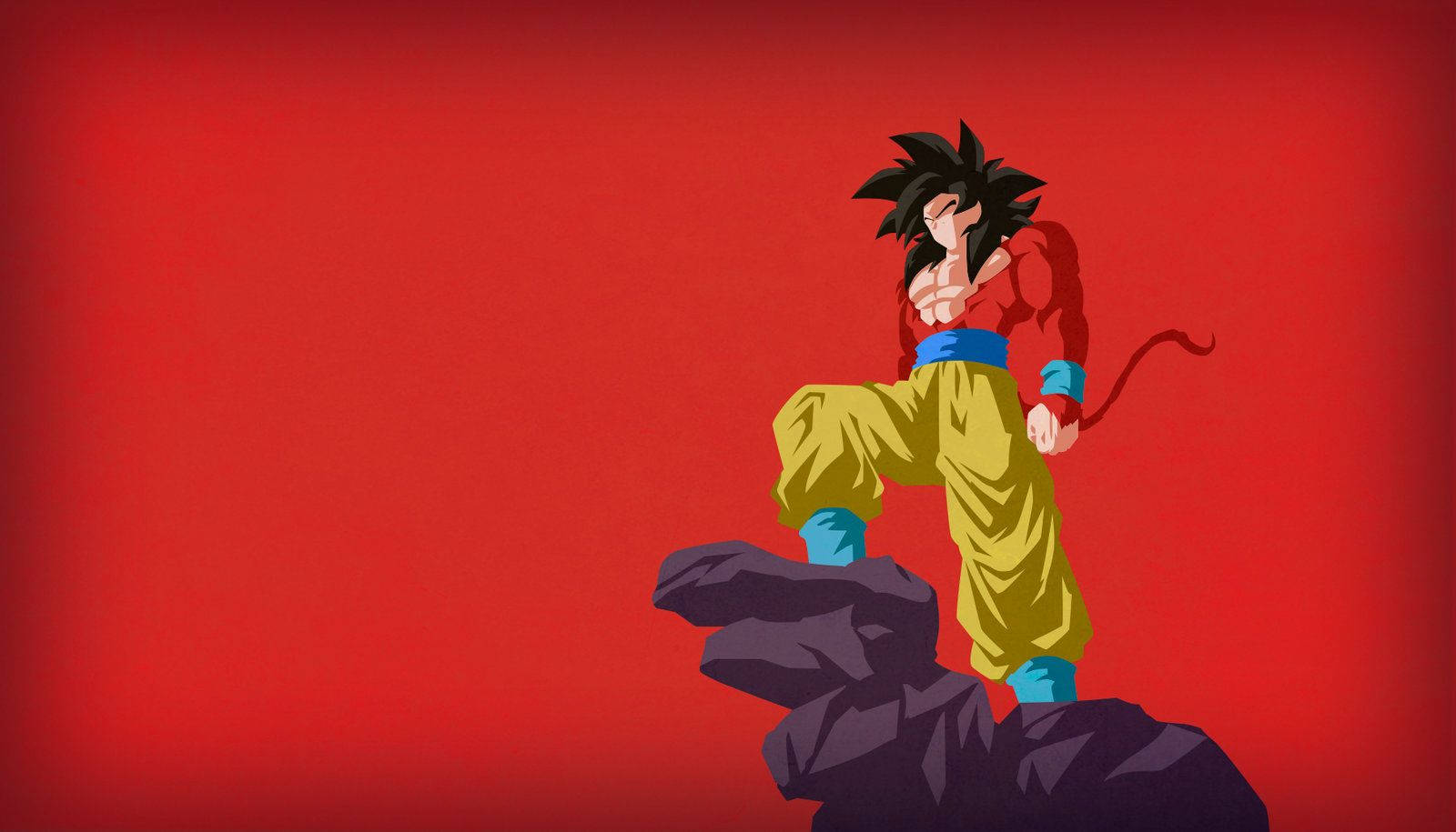 Ταπετσαρία του Goku σε Super Saiyan 4 μπροστά από κόκκινο gradient φόντο. — Goku Ταπετσαρία