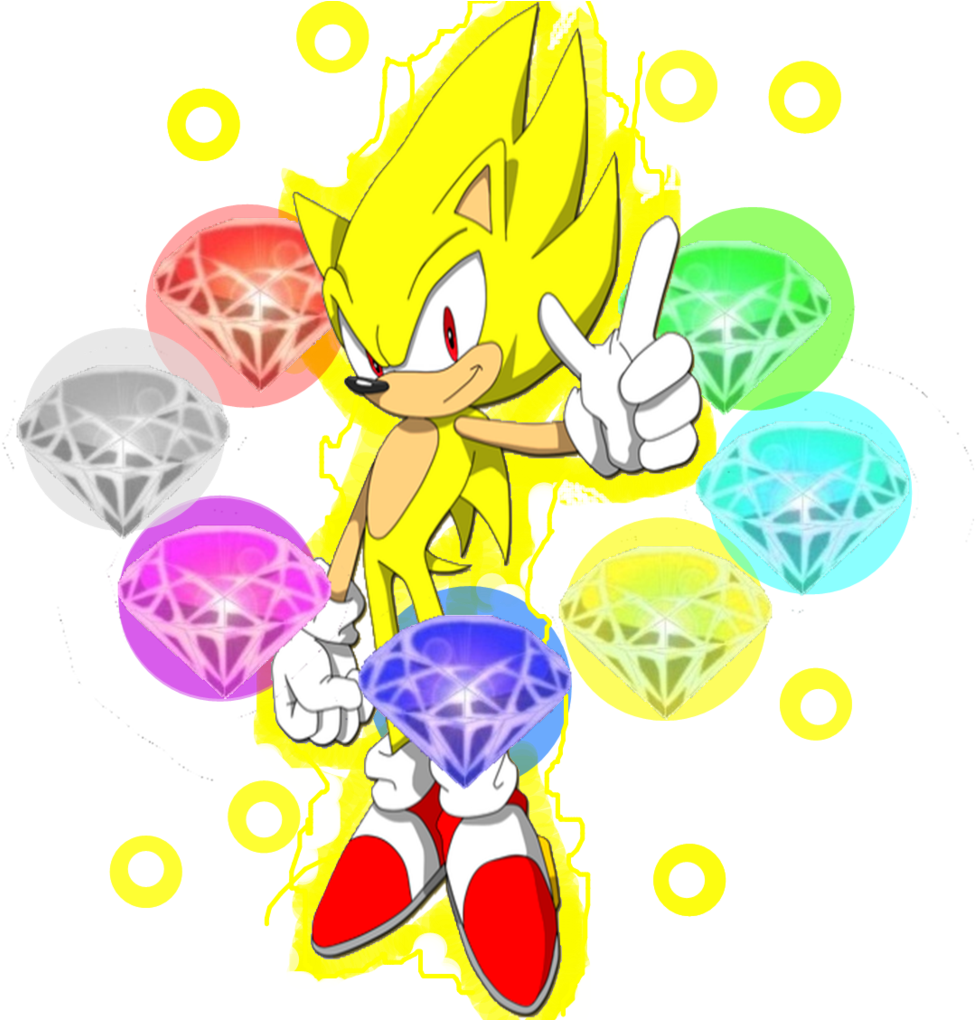 Super Sonic με Chaos Emeralds Ταπετσαρία