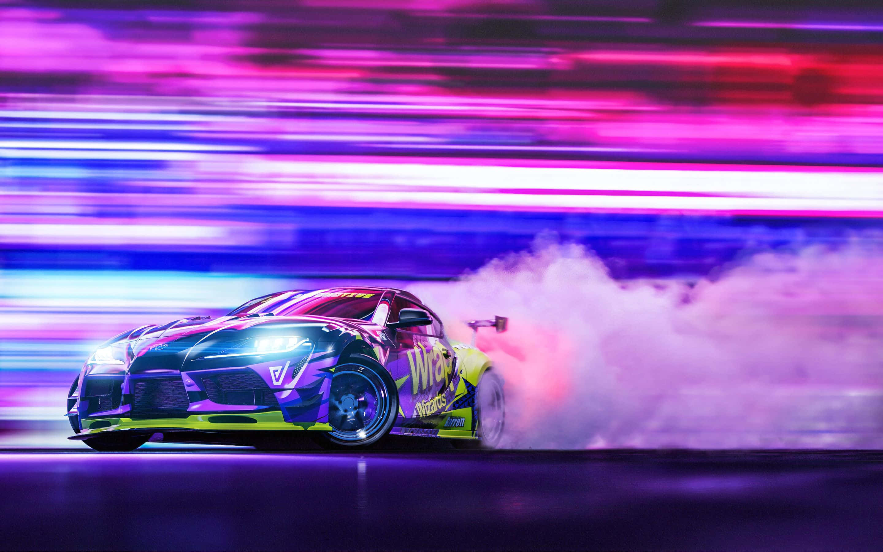 Supra Drift Neon Μωβ Θόλωμα Ταπετσαρία