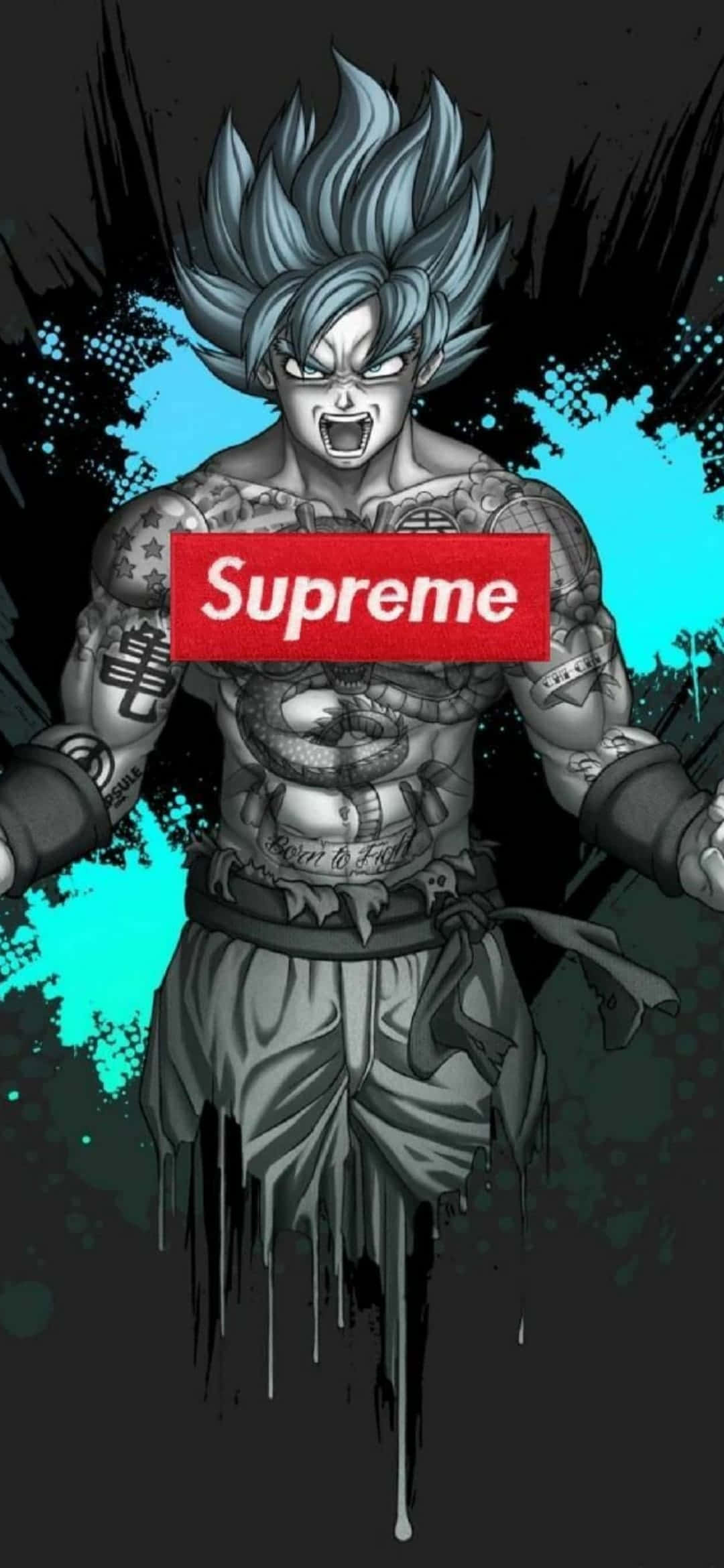 Εντυπωσιακό Supreme Drip Ψηφιακό Έργο Goku Ταπετσαρία