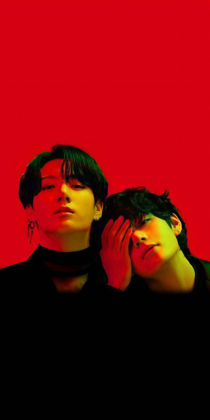 Taekook BTS Κόκκινο Ταπετσαρία