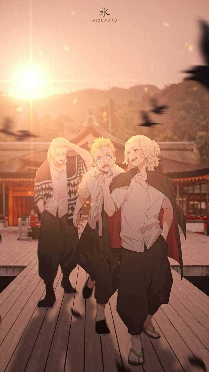 Takemichi, Mikey και Draken από το Tokyo Revengers Anime Ταπετσαρία