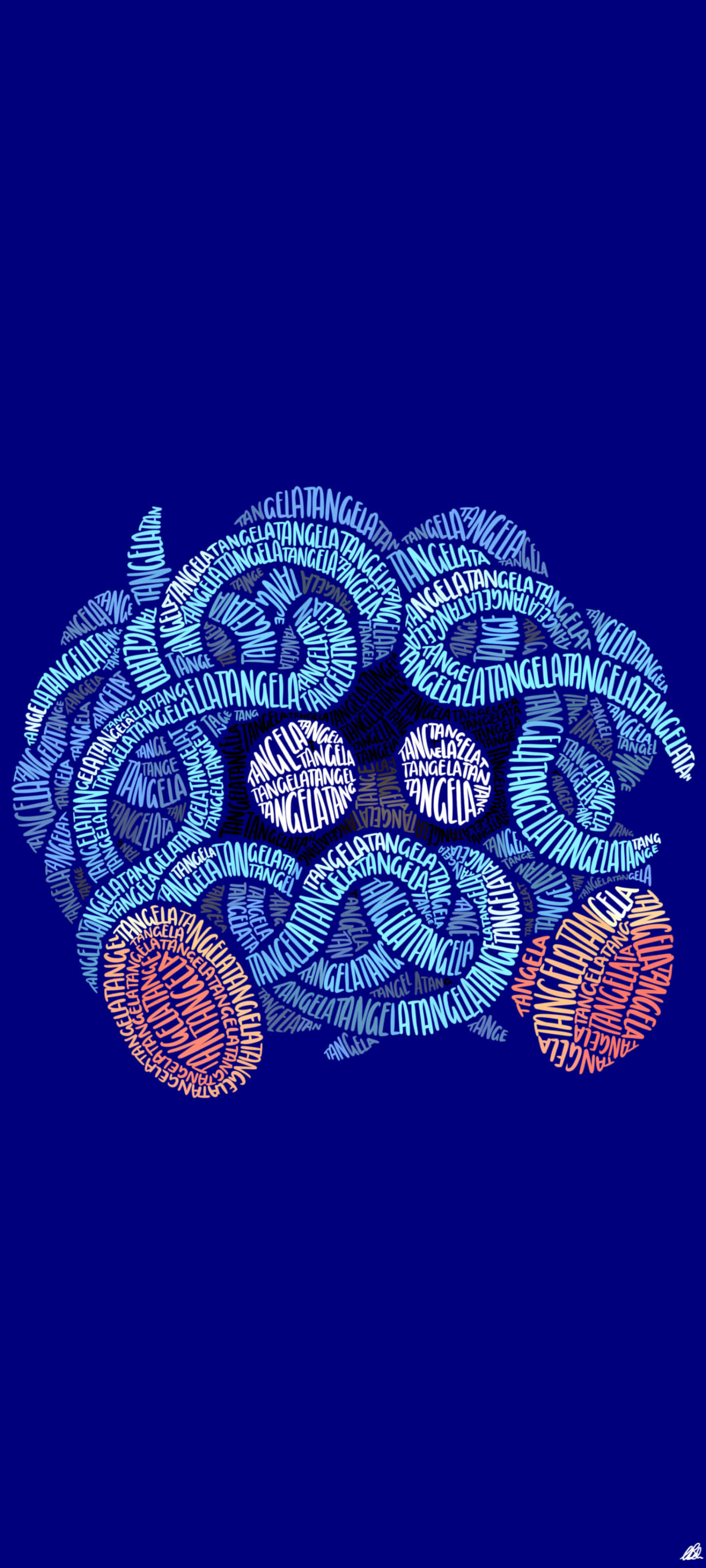 Tangela Word Cloud Art Ταπετσαρία