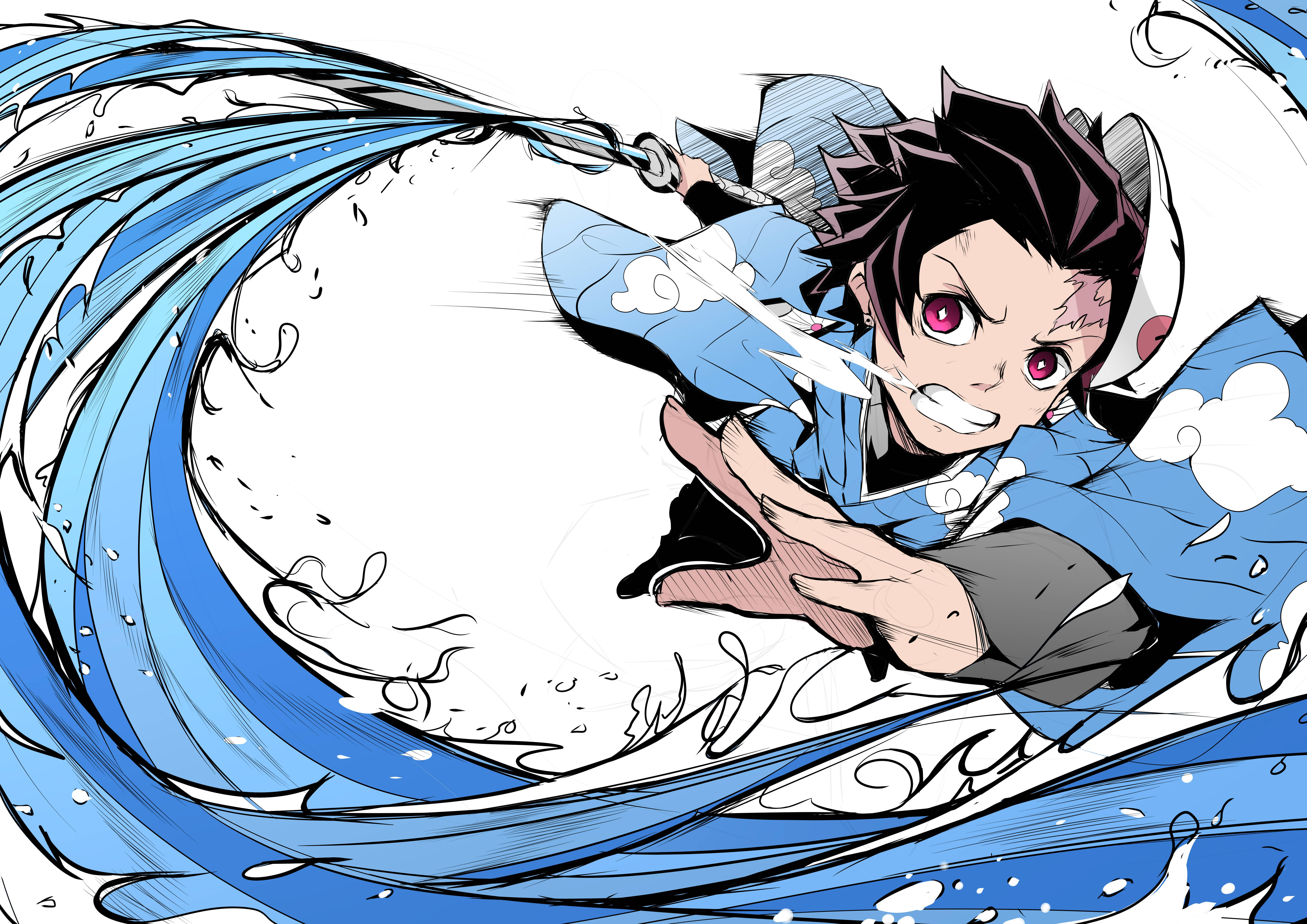 Tanjiro Λευκό 4K από το Demon Slayer Ταπετσαρία