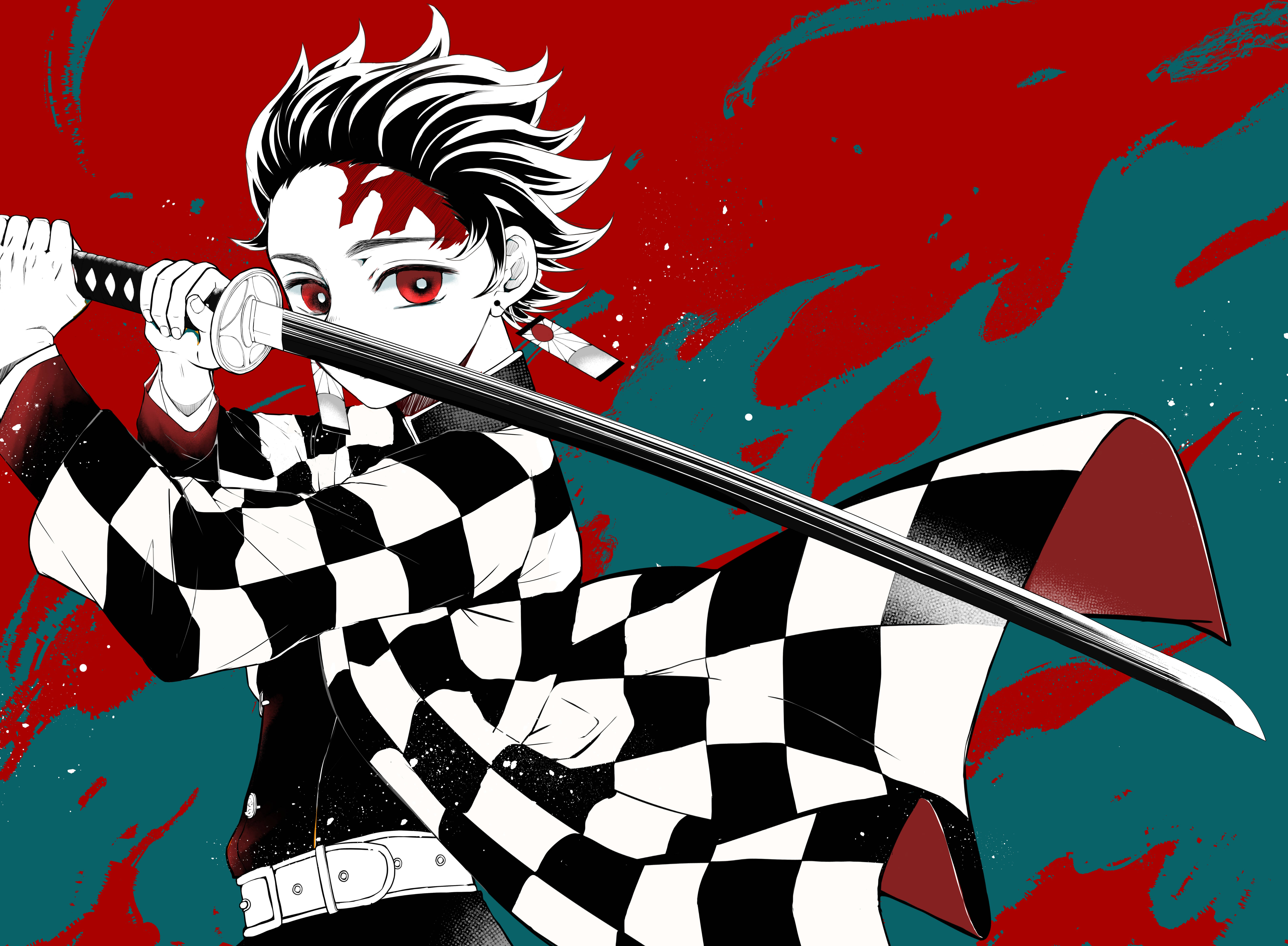 Tanjiro Πράσινο 4K από το Demon Slayer Ταπετσαρία