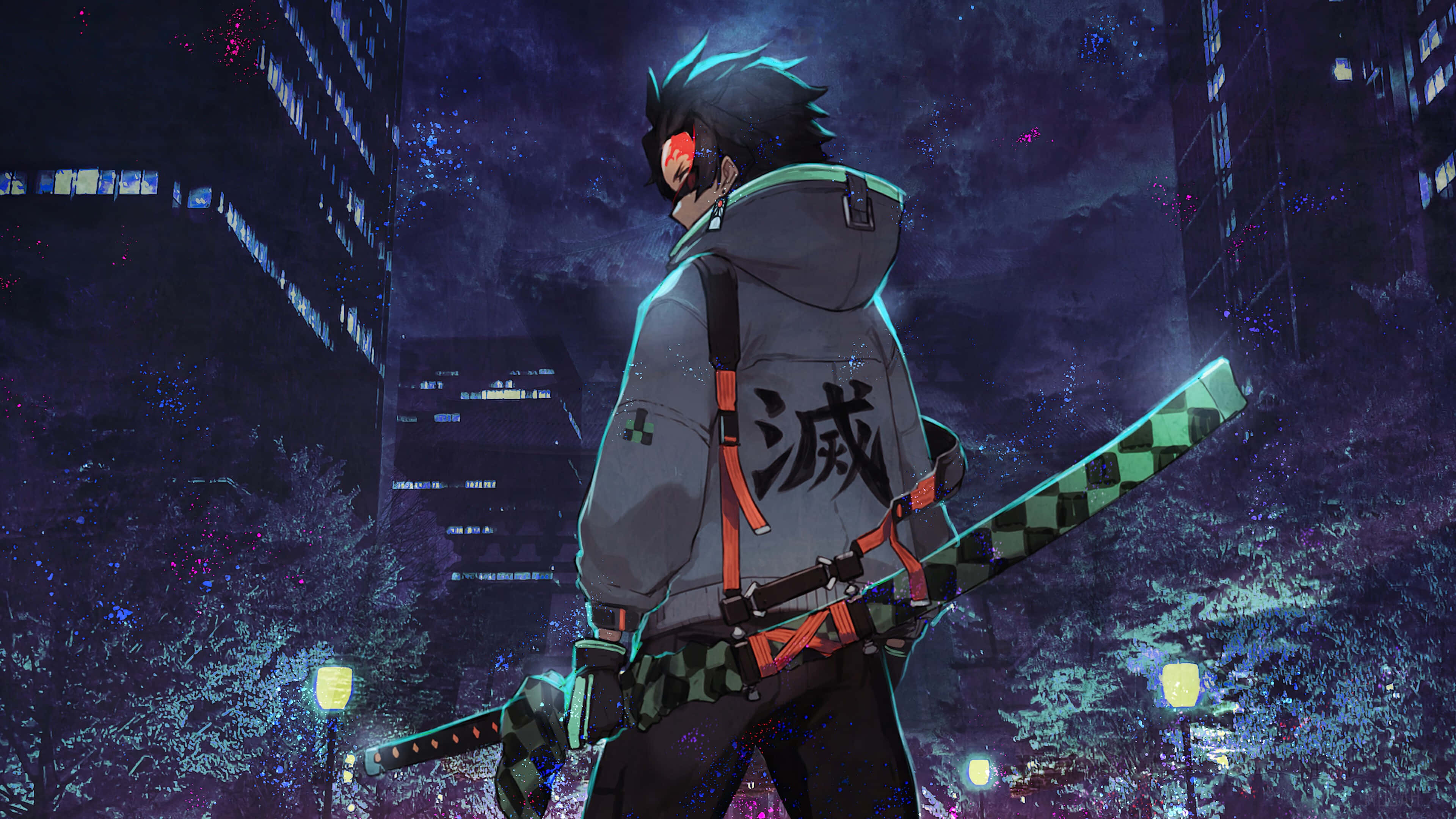 Tanjiro Demon Slayer Anime 4K Φόντο Ταπετσαρία