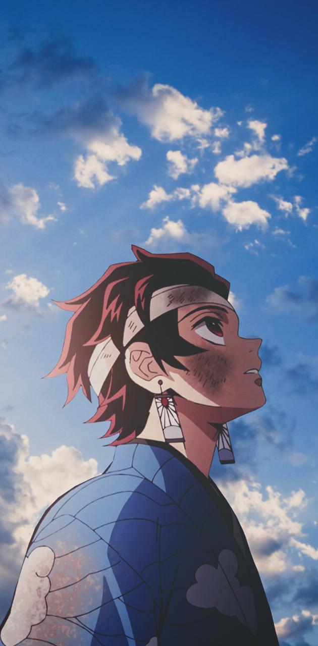 Tanjiro Μπλε Ουρανός Demon Slayer iPhone Ταπετσαρία